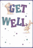 Infused with the upbeat charm of Crayford's vibrant neighbourhood, this get well card features two beloved companions: a friendly bear and a floppy-eared puppy, their joyful expressions radiating warmth and reassurance. Together, they interact playfully with the robust, colourful letters spelling out 'Get Well,' their paws and noses seeming to dance atop and alongside the type. Shades of deep indigo and teal in the text rise brightly from a creamy, inviting background, while star-like bursts of blue and purple scatter across, as if sending out rays of hope and kindness familiar to the welcoming spirit of townsfolk strolling by Cray Gardens. The detailed illustration of the bear's soft, plush coat and the puppy's velvety fur invites the senses to feel a comforting embrace. Every aspect of the design-from the inviting letterforms to the sparkling stars-brims with a blend of optimism and soothing trust, expertly reminiscent of a hand-tied get well bouquet, arranged locally and delivered with care by Crayford's own florists. This card brings not just a message, but a feeling of genuine connection and heartfelt encouragement, ideal for brightening the day of someone recovering in the Crayford area.